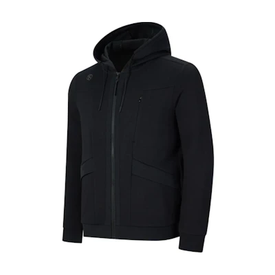RAPIDO O-Series Black Minimalist Sports Full-Zip Hoodie Jacket CN4776O36