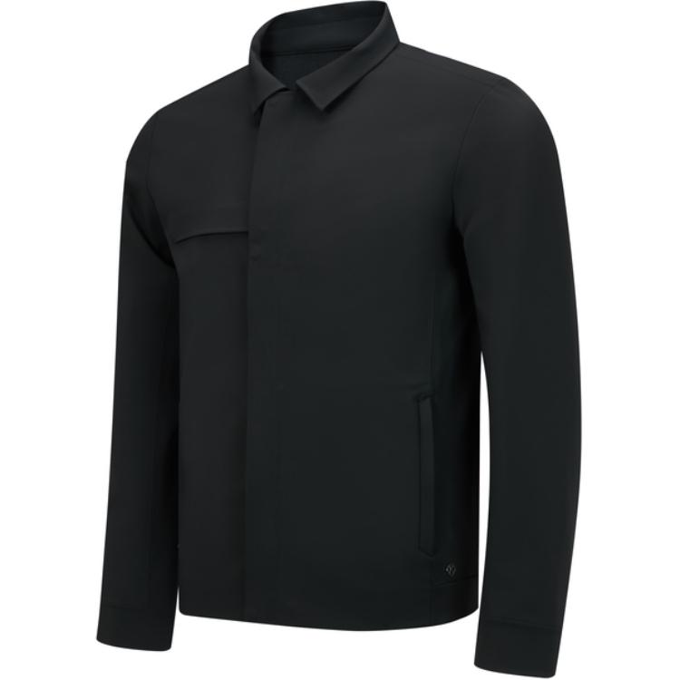 RAPIDO R-LINE Black Solid Color Long Sleeve Polo Collar Jacket CN4139U02