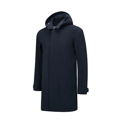 RAPIDO R Series Navy Blue Casual Solid Mid-Length Hooded Jacket CN4139U01