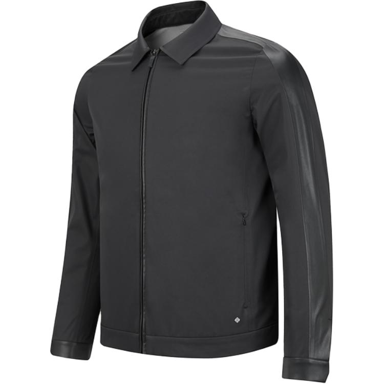 RAPIDO RLINE Black Outdoor Zip-Up Polo Collar Jacket CN2739U06