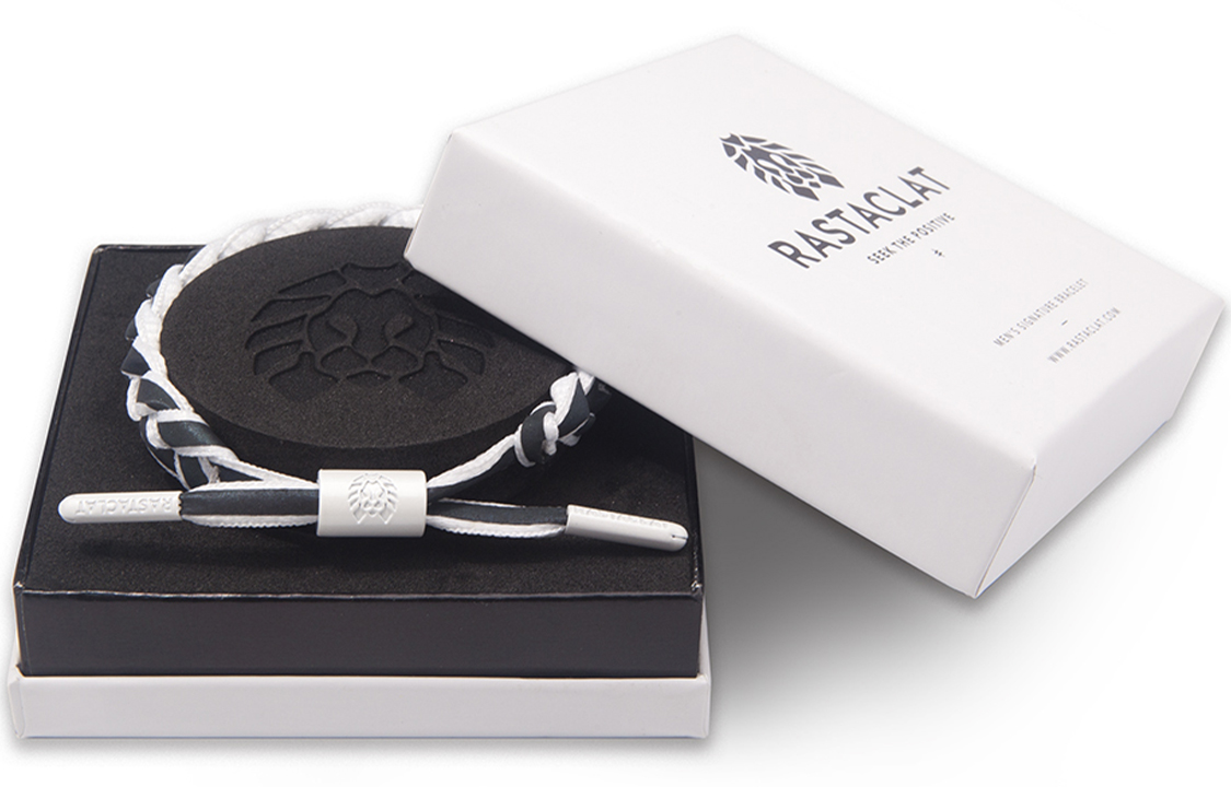 Rastaclat Limited Edition White Holographic 3M Reflective Bracelet Gift Box 11100037+21440024