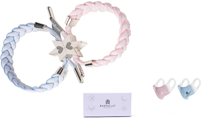 Rastaclat Limited Heart & Moon Couple Bracelet Blue Pink Unisex Polyester 31440020 Buy Rastaclat Limited Heart & Moon Couple Bracelet Blue Pink Unisex Polyester 31440020
