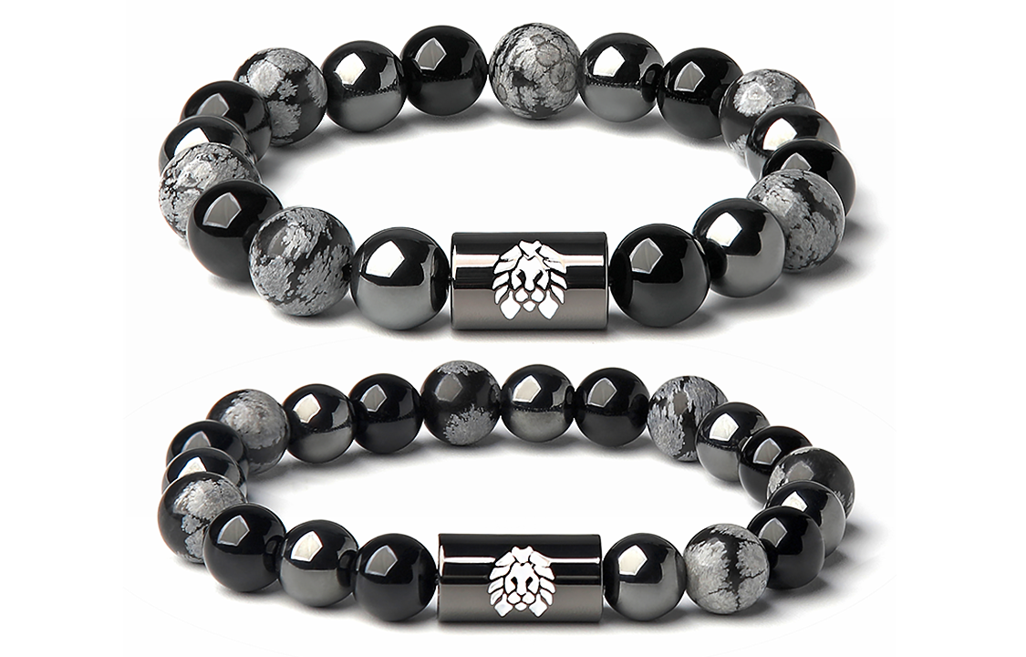 Rastaclat Magnetic Couples Bracelet Onyx Lion Design Unisex Feng Shui Luck Charm RC1TBB00279
