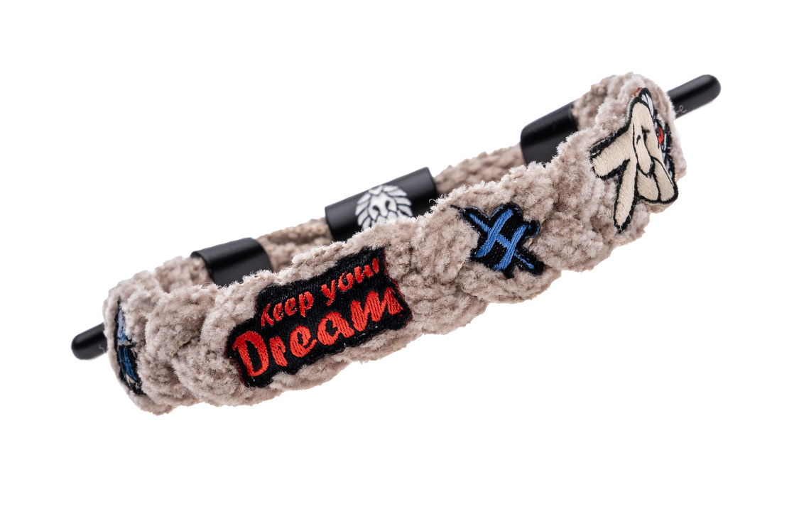 Rastaclat Snow Baby Winter Vibe Chenille Braided Bracelet Blue Brown Unisex. RCO01IPAB