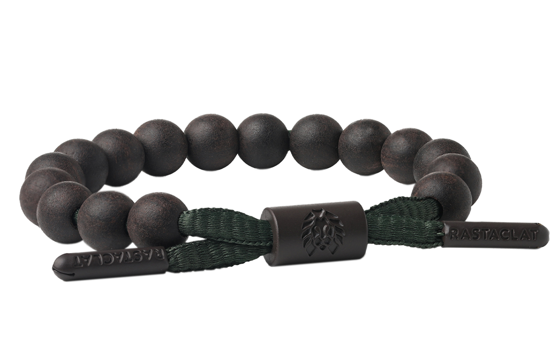 Rastaclat Wood Bead Series Ebony Lion Charm Chinese Style Bracelet Unisex. RC1TBB00557