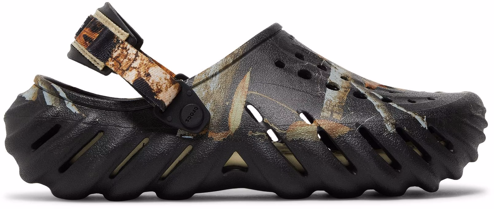 Black top camo crocs