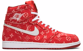 Red Ribbon Recon x Air Jordan 1 Retro High 'Supreme & Louis Vuitton' Custom 555088-103-SLV Red Ribbon Recon x Air Jordan 1 Retro High 'Supreme & Louis Vuitton' Custom 555088-103-SLV