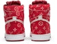 Details for Red Ribbon Recon x Air Jordan 1 Retro High 'Supreme & Louis Vuitton' Custom 555088-103-SLV