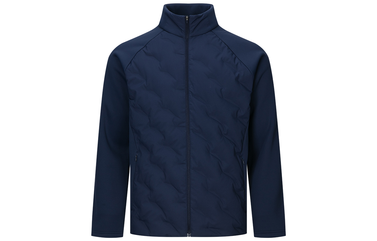 Order 리복 네이비 블루 미니멀리스트 래글런 다운 자켓 롱슬리브 코트. 24FRC231MGN2