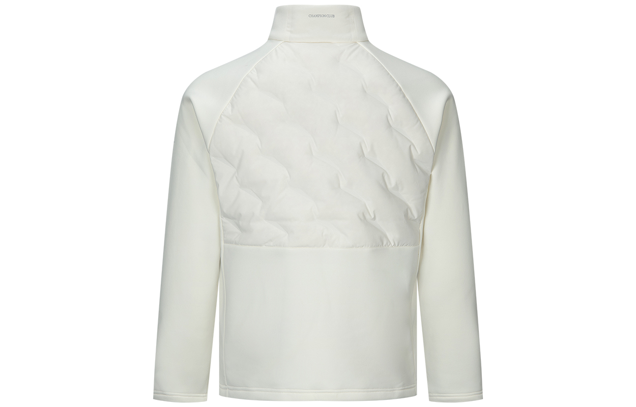 Lookbook Chaqueta Acolchada Reebok Minimalista con Mangas Raglán - Blanco Hueso. 24FRC231MGW2