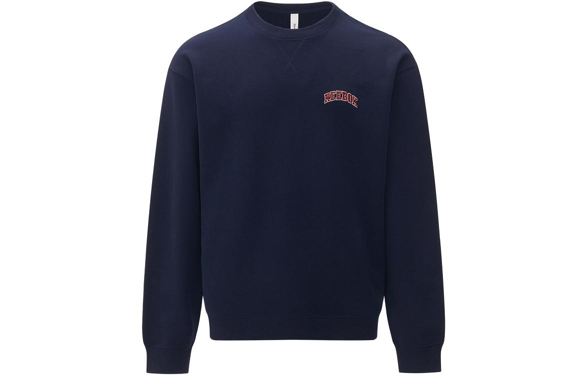 Reebok Alphabet Print Navy Cotton Pullover Sweatshirt Unisex 24SRC303UGN2