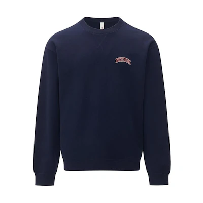 Reebok Alphabet Print Navy Cotton Pullover Sweatshirt Unisex 24SRC303UGN2