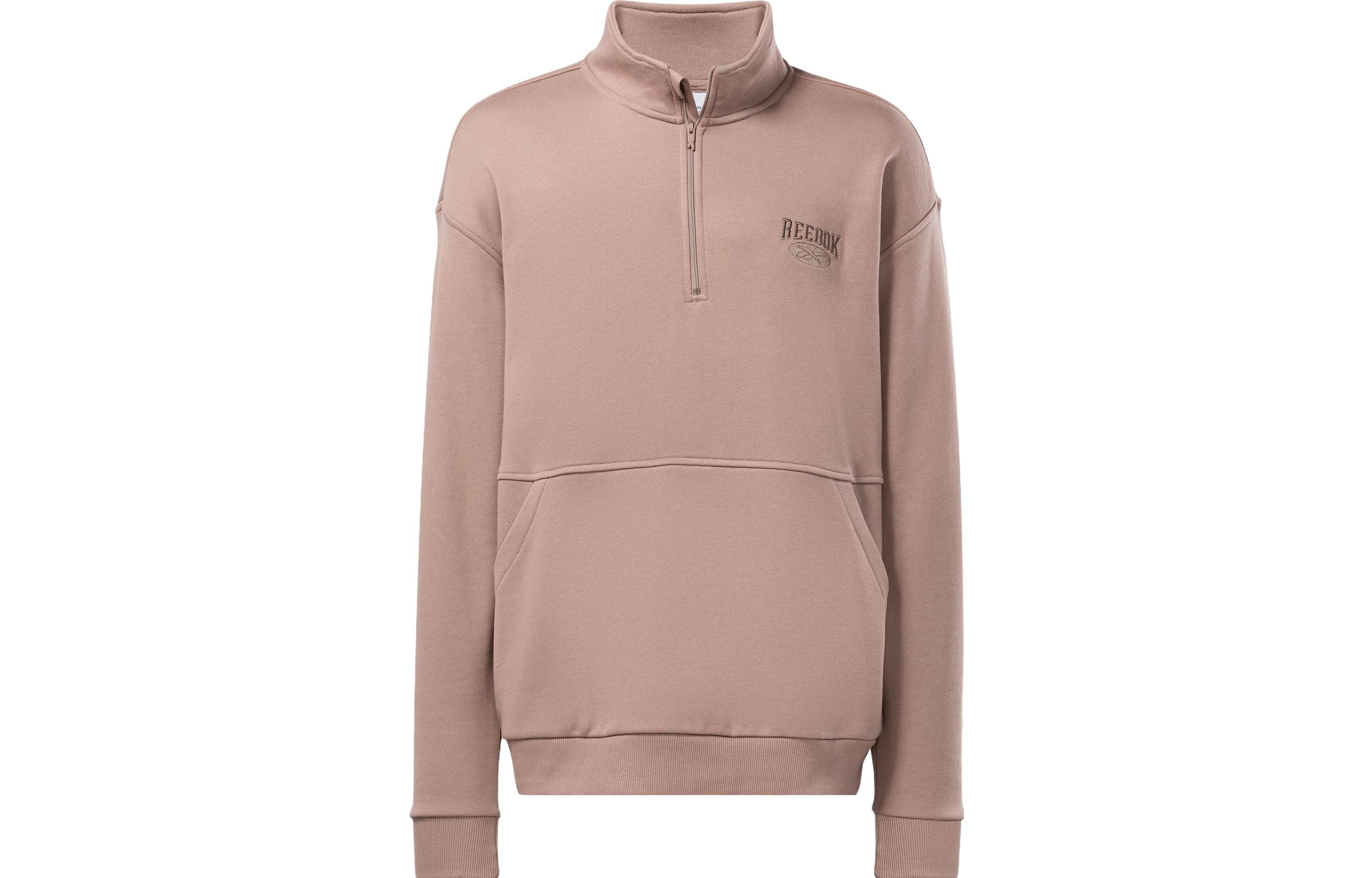 Reebok Archive Essentials Unisex Quarter-Zip Pullover Sweatshirt Grey Taupe 100036747