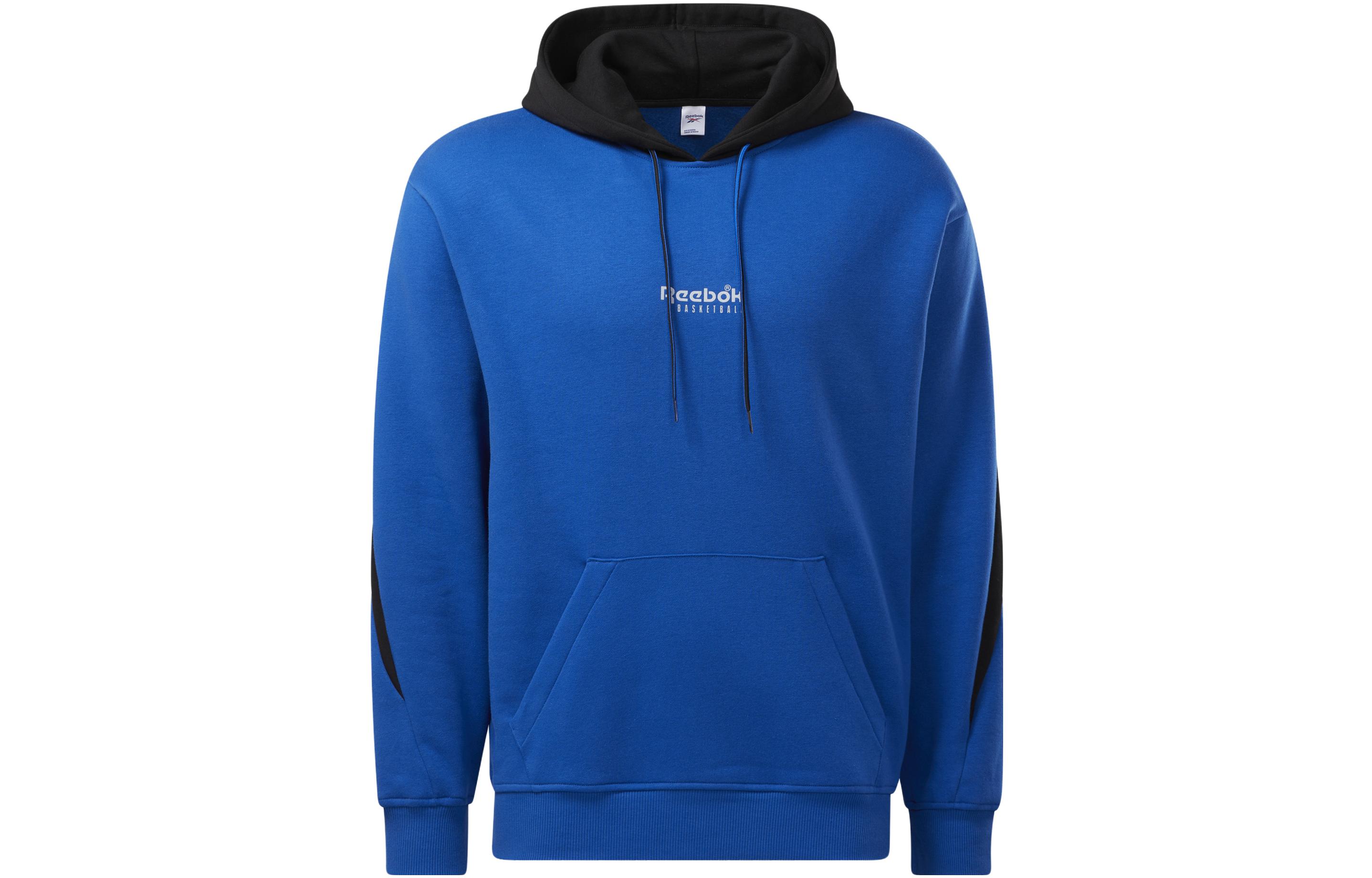 Reebok BB Basketball Fleece Colorblock Pullover Hoodie Blue Mens HG2578
