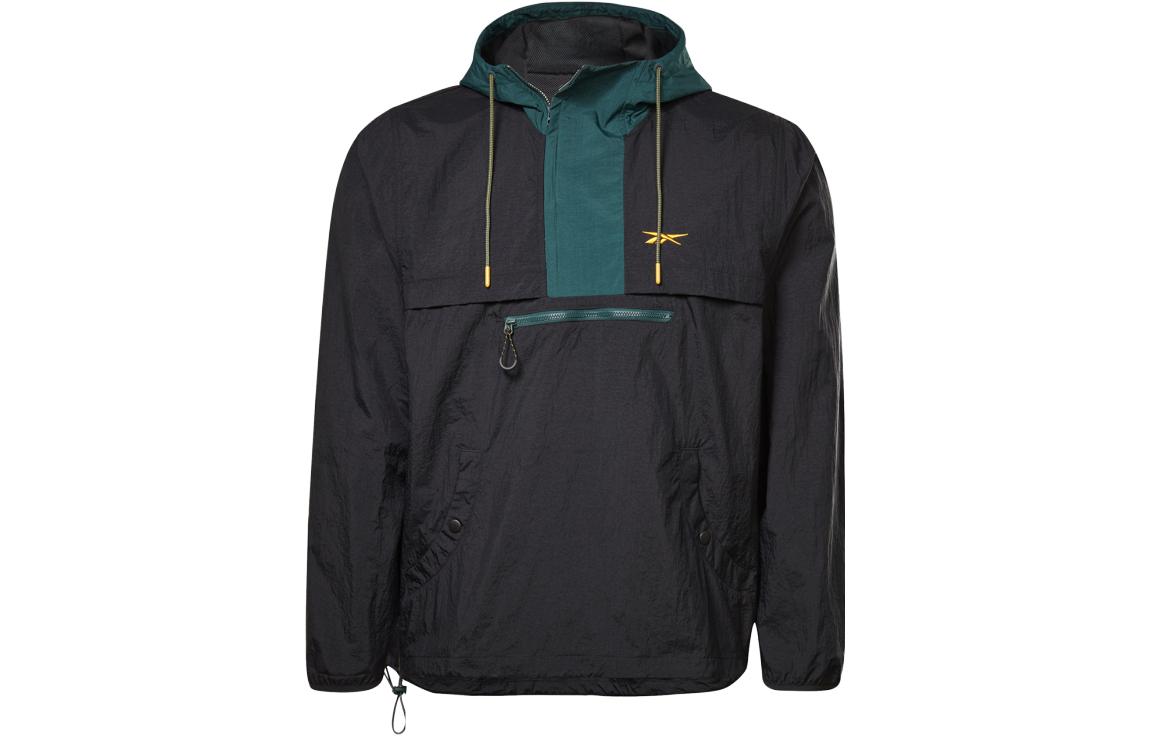 Reebok Black Colorblock Pullover Hoodie Jacket HI4503