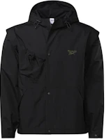 Reebok Black Hoodie Jacket with Logo Embroidery Gv3435 Reebok Black Hoodie Jacket with Logo Embroidery Gv3435