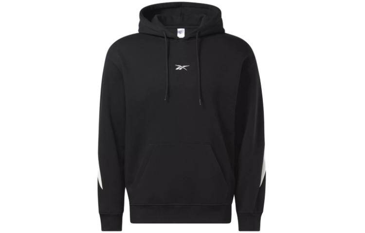 Reebok Black Hoodie with Letter Print Long Sleeve Sweatshirt 100030560
