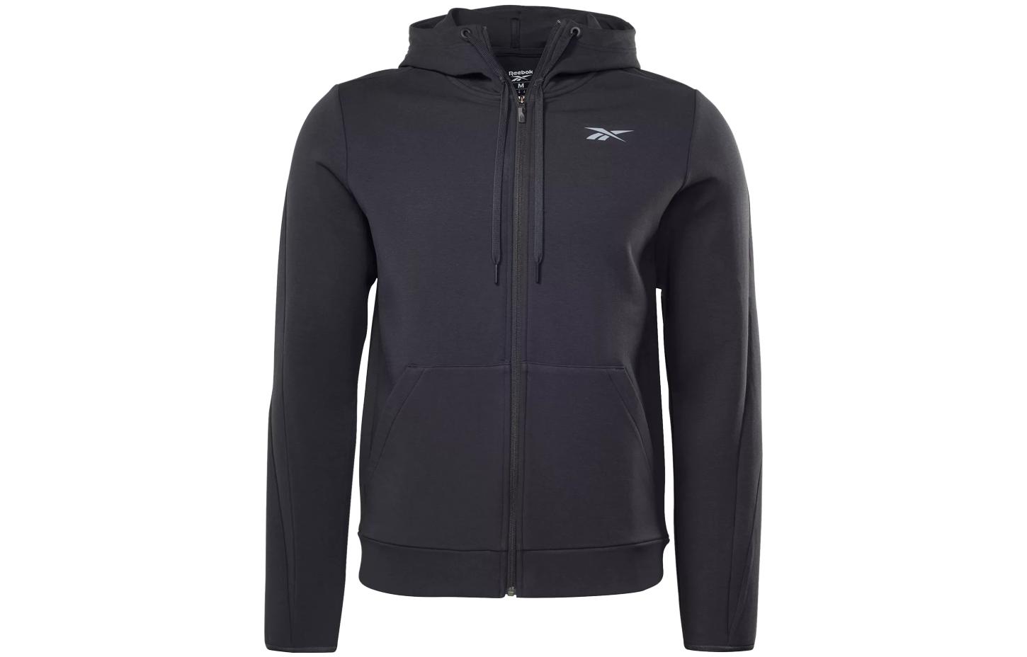 Reebok Black Logo Printed Zip-Up Hoodie Jacket 100049185