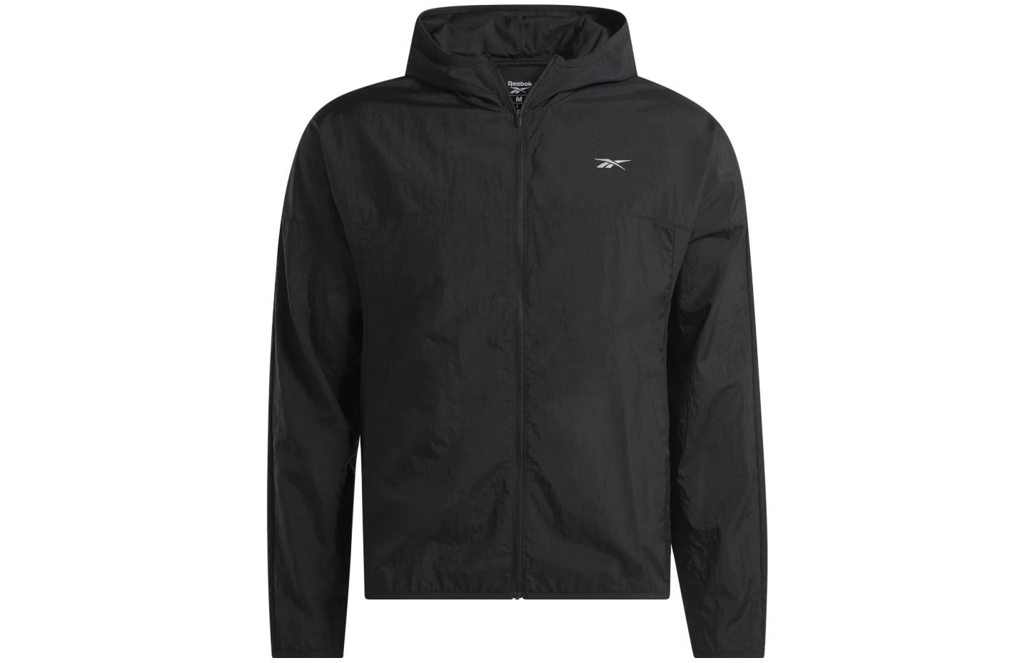 Reebok Black Logo Printed Zip-Up Hoodie Jacket 100070380