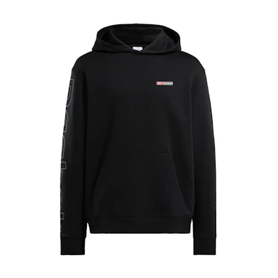 Reebok Black Oversized Hoodie with Letter Print Long Sleeves 100075616