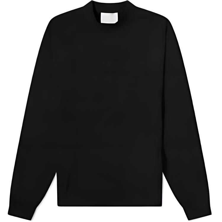 Reebok Black Slim-Fit Crewneck Sweatshirt Long-Sleeve Pullover RMAB001C99JER0011000