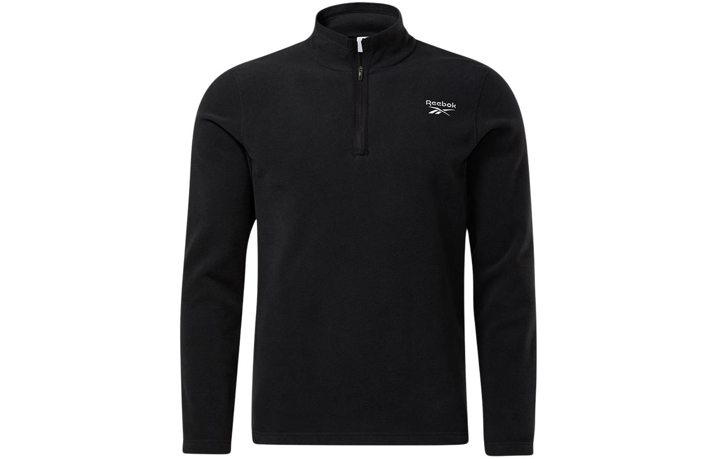 Reebok Black Solid Half-Zip Pullover Sports Sweatshirt 100042841