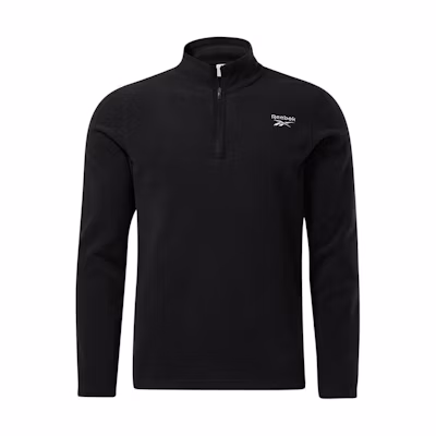 Reebok Black Solid Half-Zip Pullover Sports Sweatshirt 100042841
