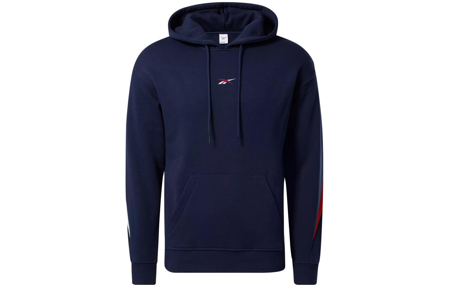 Reebok Blue Hoodie with Logo Print Pullover Design 100027979