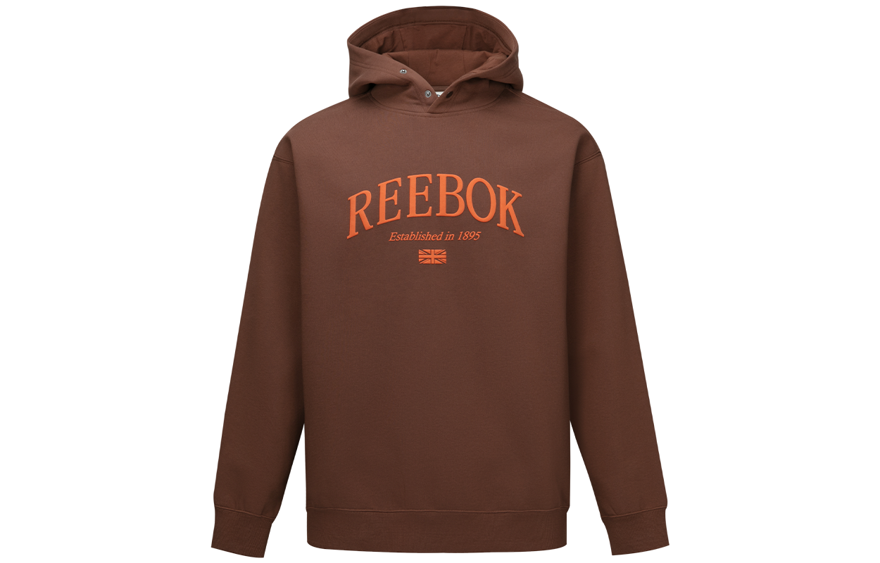 Reebok Brown Unisex Casual Hooded Sweatshirt with Letter Print 24FRM301UGBR