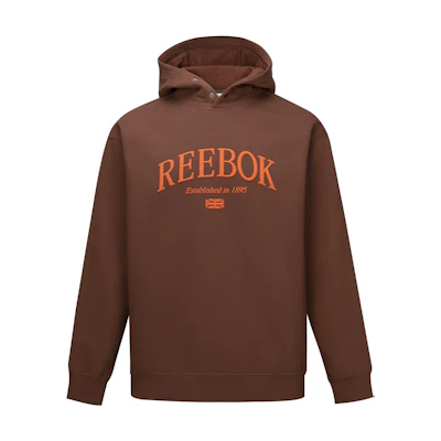 Reebok Brown Unisex Casual Hooded Sweatshirt with Letter Print 24FRM301UGBR