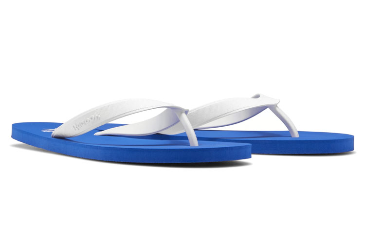 Lookbook Tongs Reebok Cash ''Bleu Blanc''. EH2874