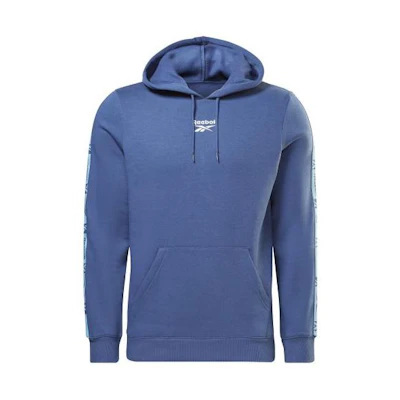 Reebok Casual Blue Pullover Hoodie Long Sleeve Sweatshirt HB2154