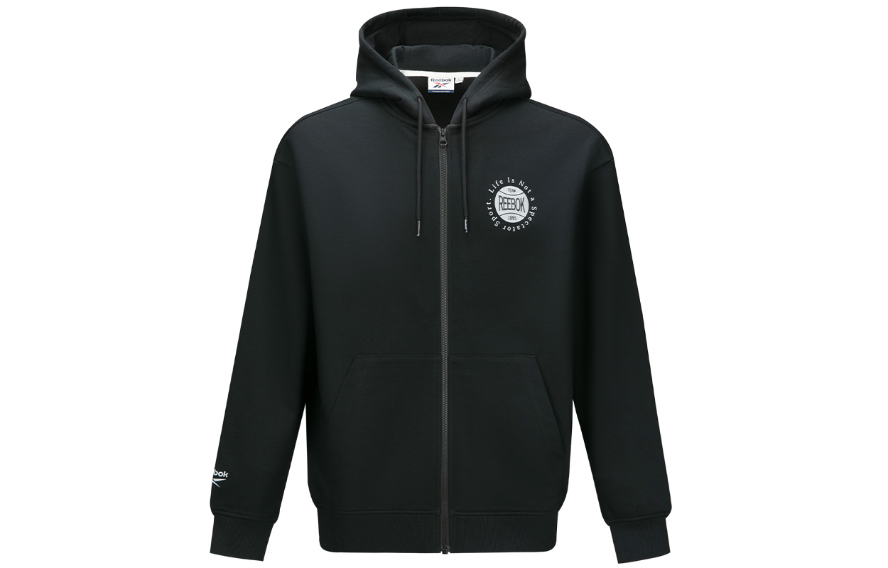 Reebok Casual Knit Hoodie Jacket Unisex Black 24FRM115UGH0