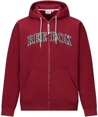 锐步经典针织夹克男女同款 深红色 - 保暖多功能外套 24FRC109UGR2 Order 锐步经典针织夹克男女同款 深红色 - 保暖多功能外套 24FRC109UGR2