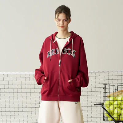 锐步经典针织夹克男女同款 深红色 - 保暖多功能外套 24FRC109UGR2 Shop 锐步经典针织夹克男女同款 深红色 - 保暖多功能外套 24FRC109UGR2