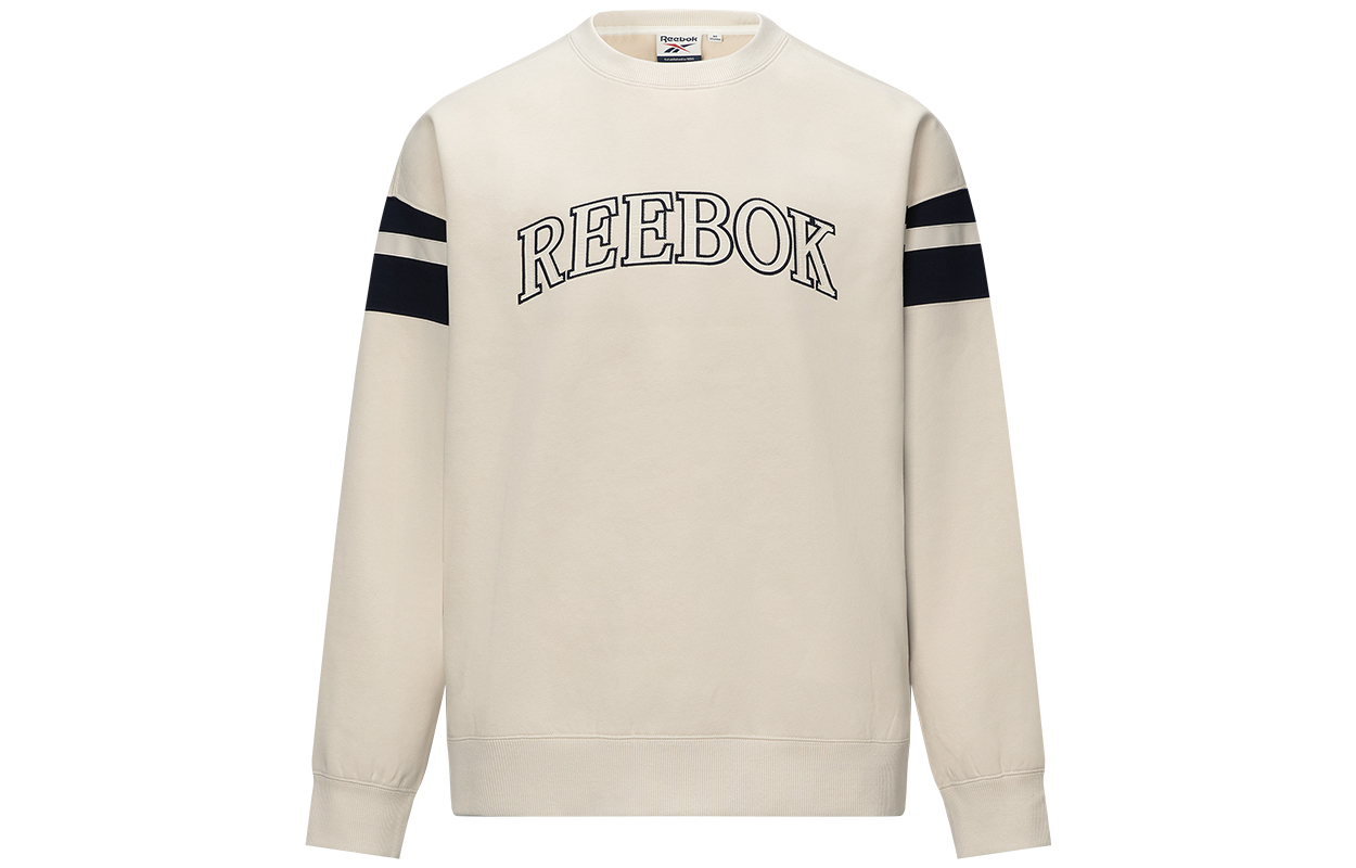 Reebok Casual Vintage Letter Print Pullover Sweatshirt Unisex Beige 24FRC301UGM1