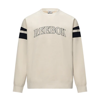 Reebok Casual Vintage Letter Print Pullover Sweatshirt Unisex Beige 24FRC301UGM1