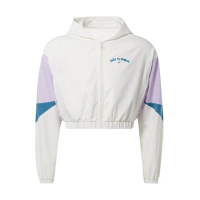 Reebok Chalk Letter Logo Colorblock Loose Fit Hoodie Zip Jacket Unisex 100032054