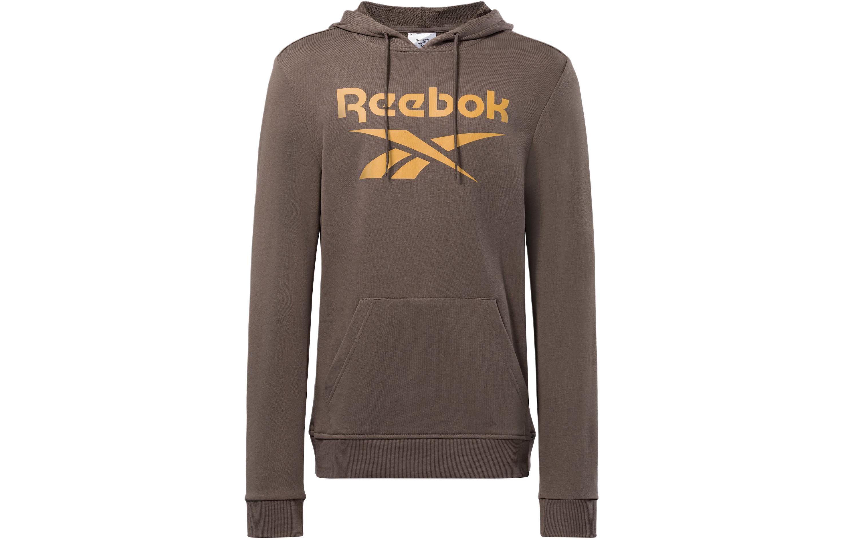 Reebok Chest Logo Print Hoodie Brown 100071051