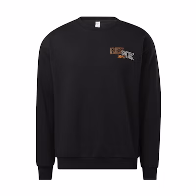 Reebok CL BB U Crew Logo Print Black Basketball Sweatshirt Unisex HF2758