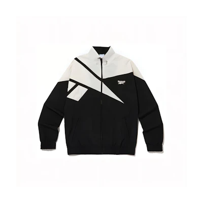 Reebok CL F FR Black Logo Colorblock Full-Zip Breathable Jacket REJU4EJ83BK