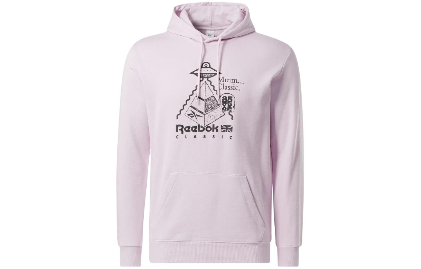 Reebok CL Skate Hoodie Pink Unisex Letter Pattern Pullover HS7144