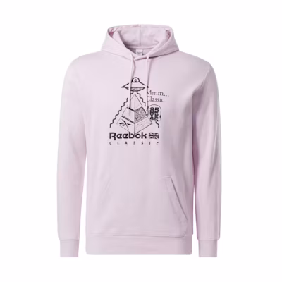 Reebok CL Skate Hoodie Pink Unisex Letter Pattern Pullover HS7144