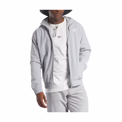 Reebok CL Vector Light Grey Polo Collar Long-Sleeve Jacket REJU3EJ62G1