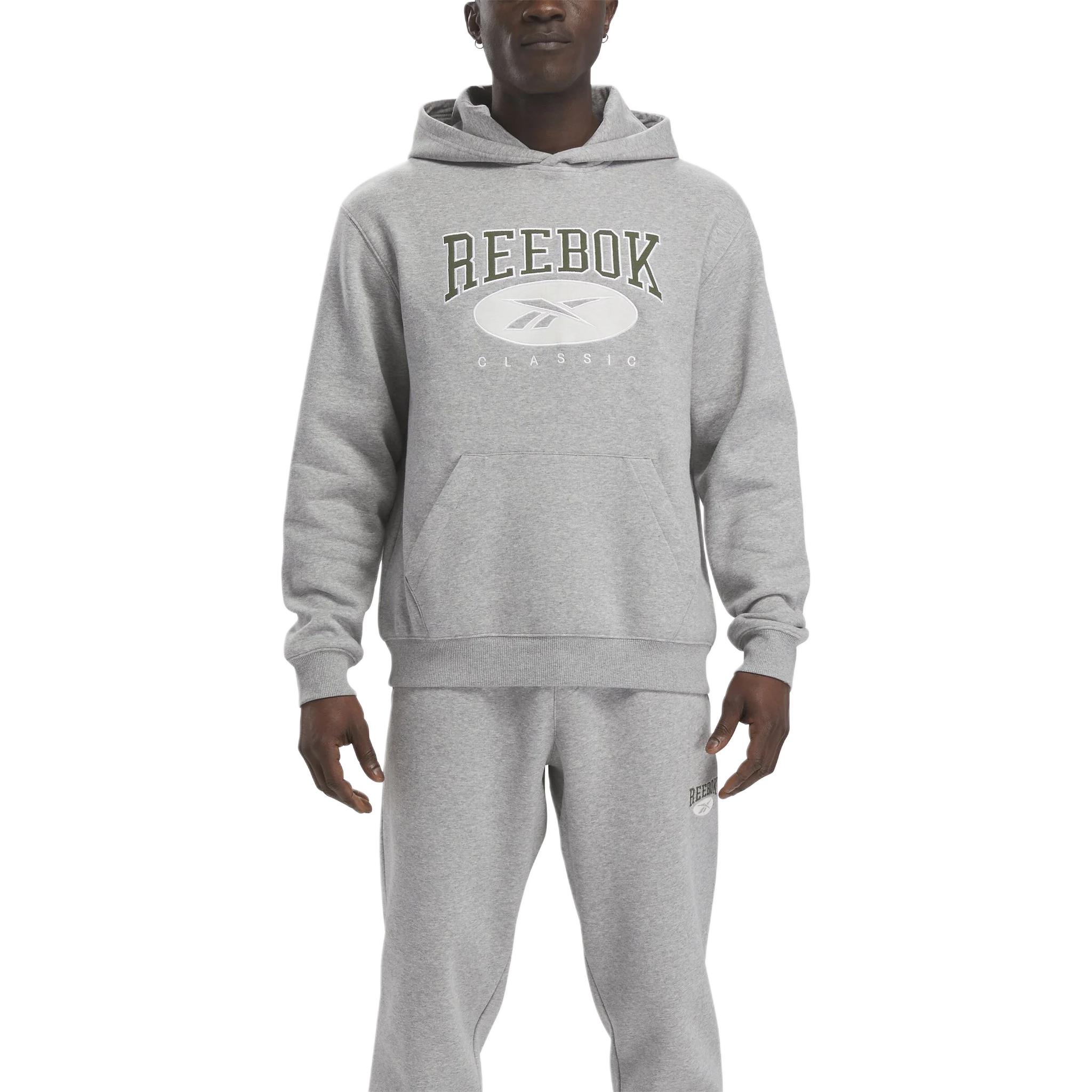Reebok Classic Archive Essentials Hoodie Gray Unisex Soft Cotton Pullover 20137732
