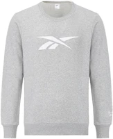 Reebok Classic Basic Logo Pullover Sweatshirt Grey Casual Wear GR8473 Reebok Classic Basic Logo Pullover Sweatshirt Grey Casual Wear GR8473