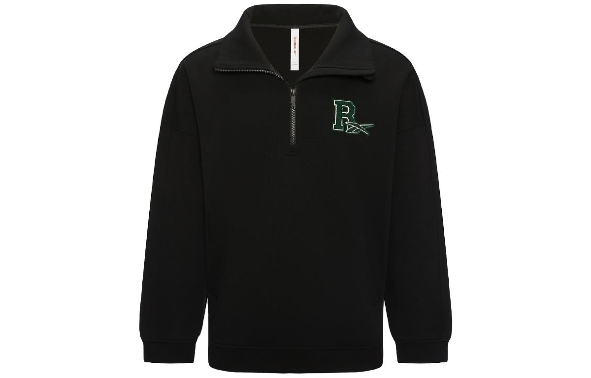 Reebok Classic Black Half-Zip Fleece Pullover Sweatshirt Unisex 23FRC355UGH0