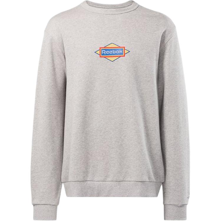 Reebok Classic Graphic Sweatshirt Unisex Grey Heather Casual & Soft Pullover 20140166