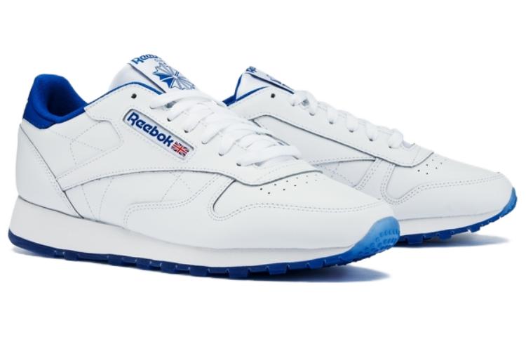 Lookbook Reebok Classic Leather 拼接復古 減震防滑耐磨透氣 低筒 跑步鞋 男女款 白色