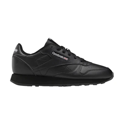 (GS) Reebok Classic Leather 'Triple Black'